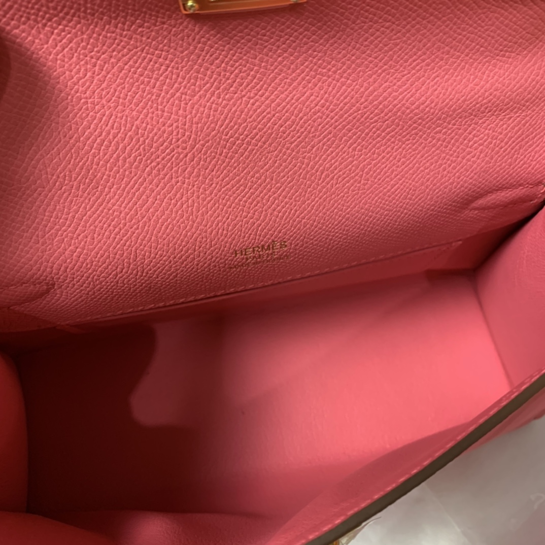 Hermes Mini Kelly Pochette 22cm Bag In Rose Pink Epsom Leather